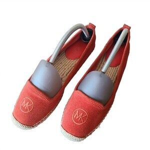 Michael Kors espadrilles suede red orange size 8